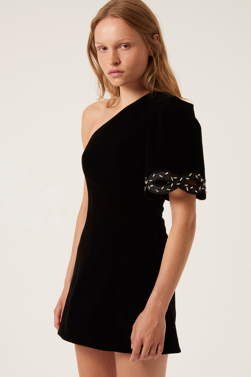 Off the shoulder velvet dress