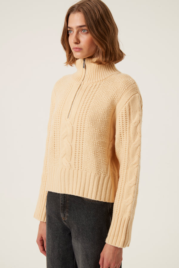 Trucker Collar Wool Sweater