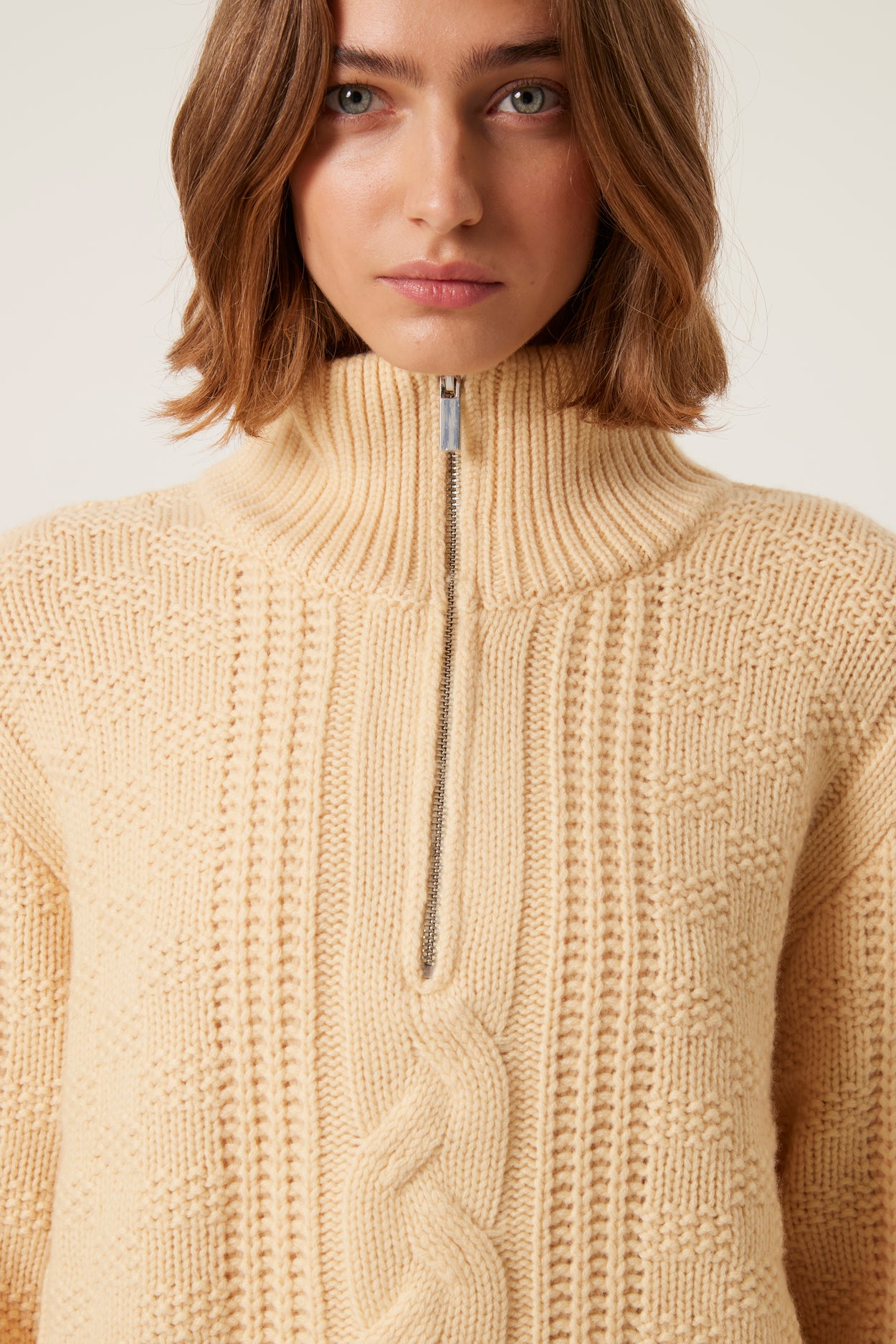 Trucker Collar Wool Sweater