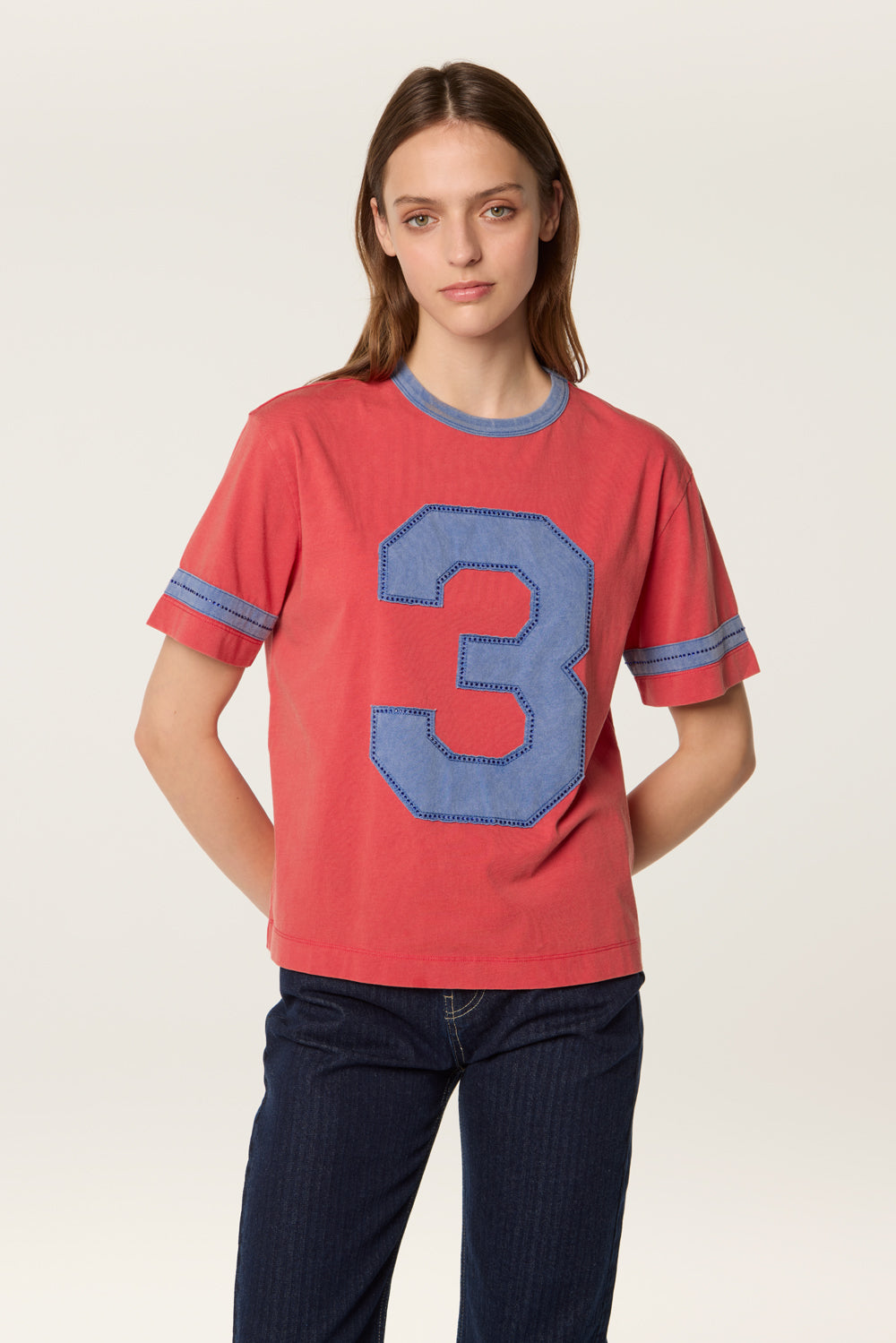 T-shirt with yoke