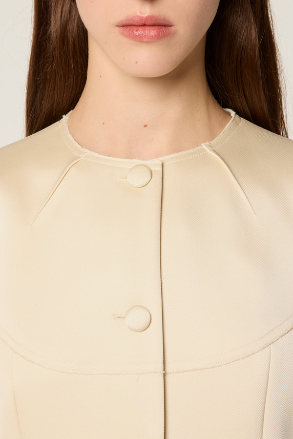 Ecru satin tailored jacket