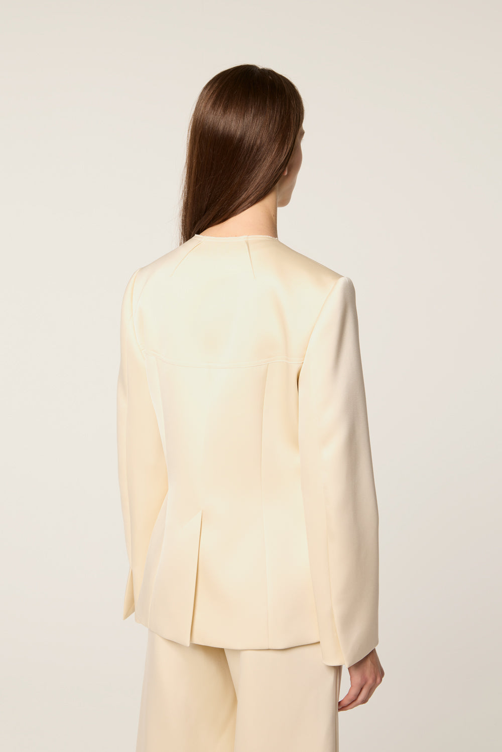 Ecru satin tailored jacket