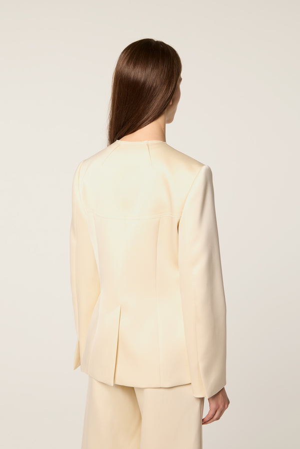 Ecru satin tailored jacket