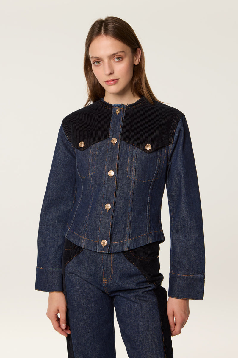 Veste en denim et velours