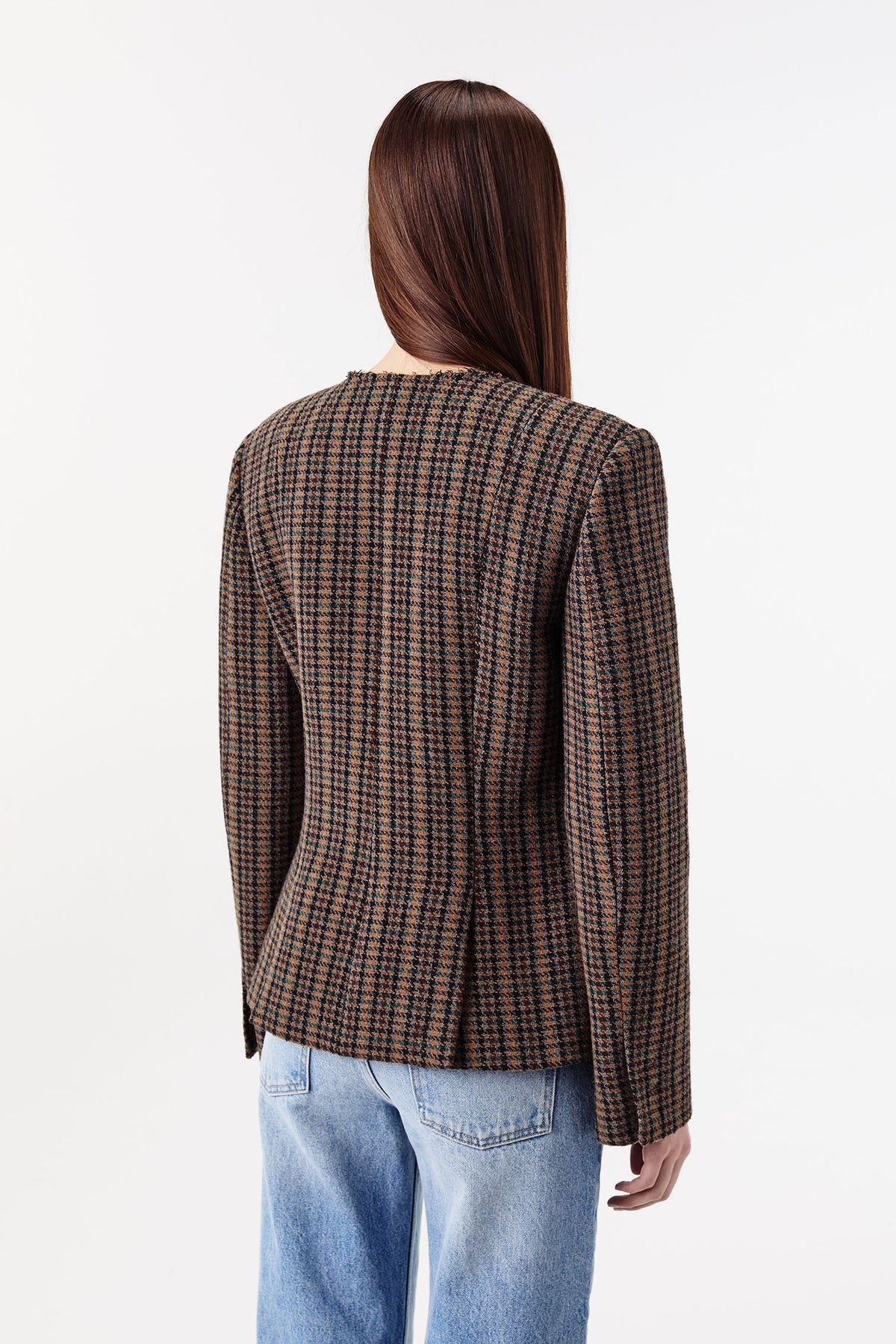 Veste en laine à carreaux