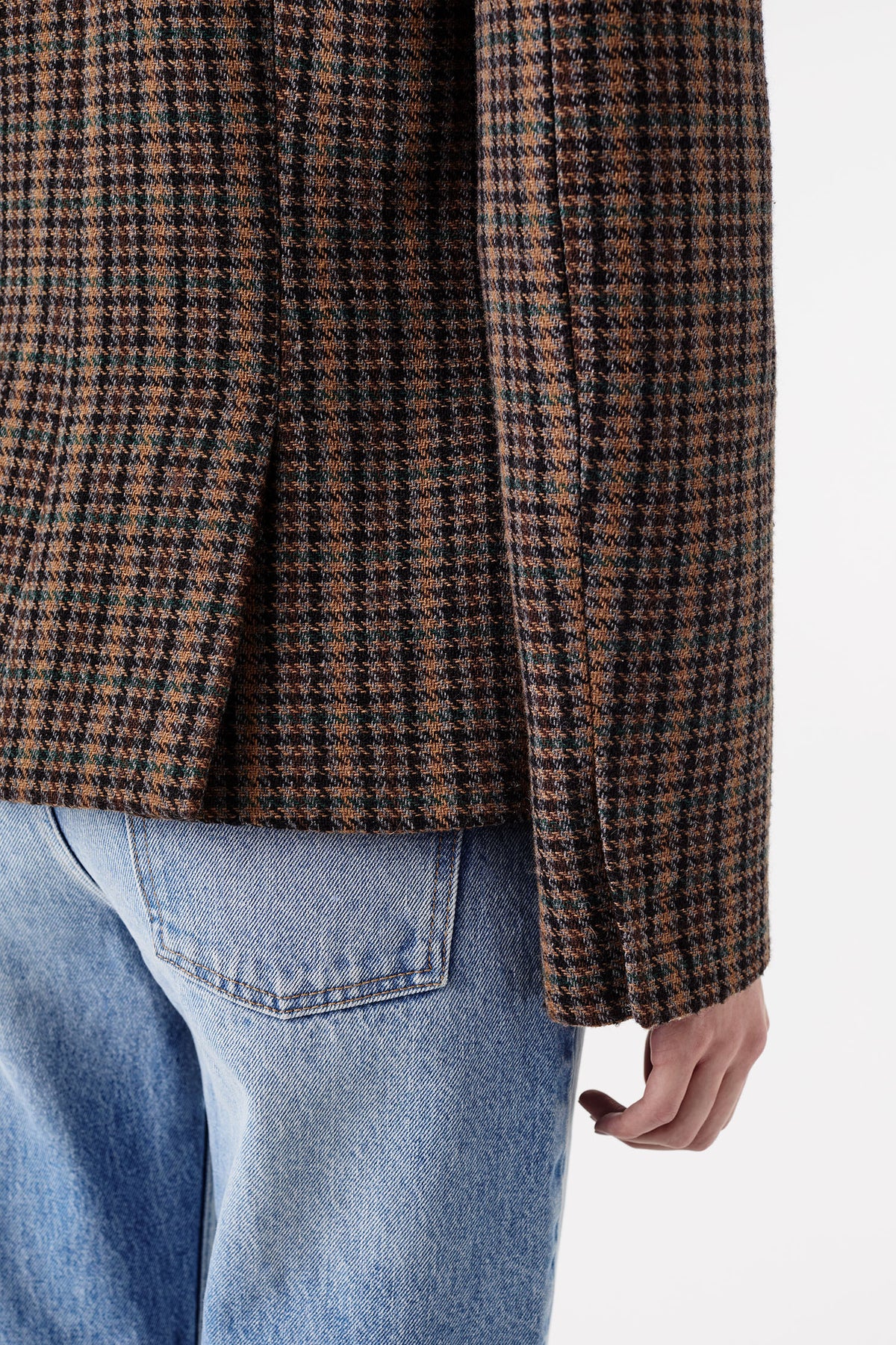 Veste en laine à carreaux