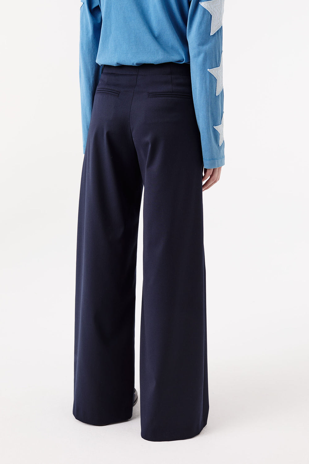 Suit pants with patch pockets