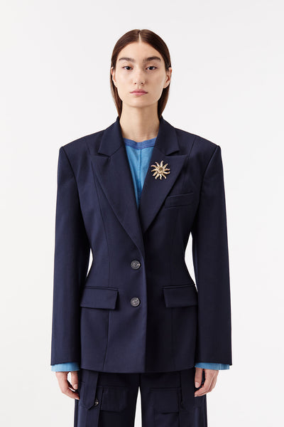 Veste de tailleur à martingale longue