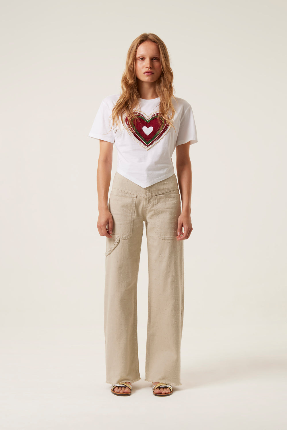 Heart embroidered t-shirt