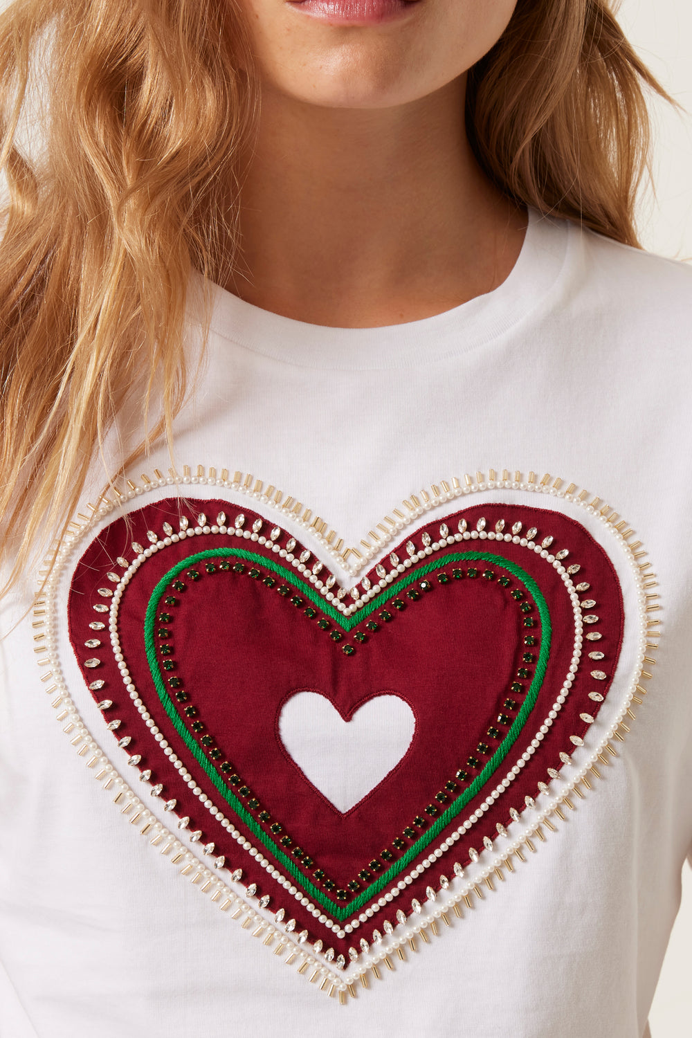 Heart embroidered t-shirt