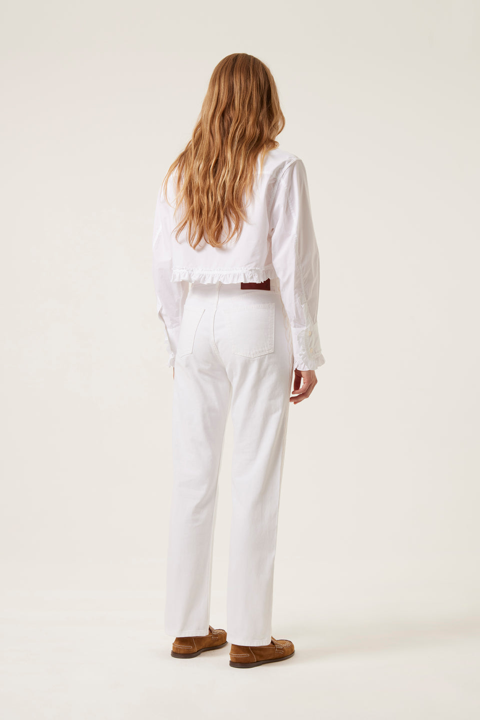 White denim with braid embroidery
