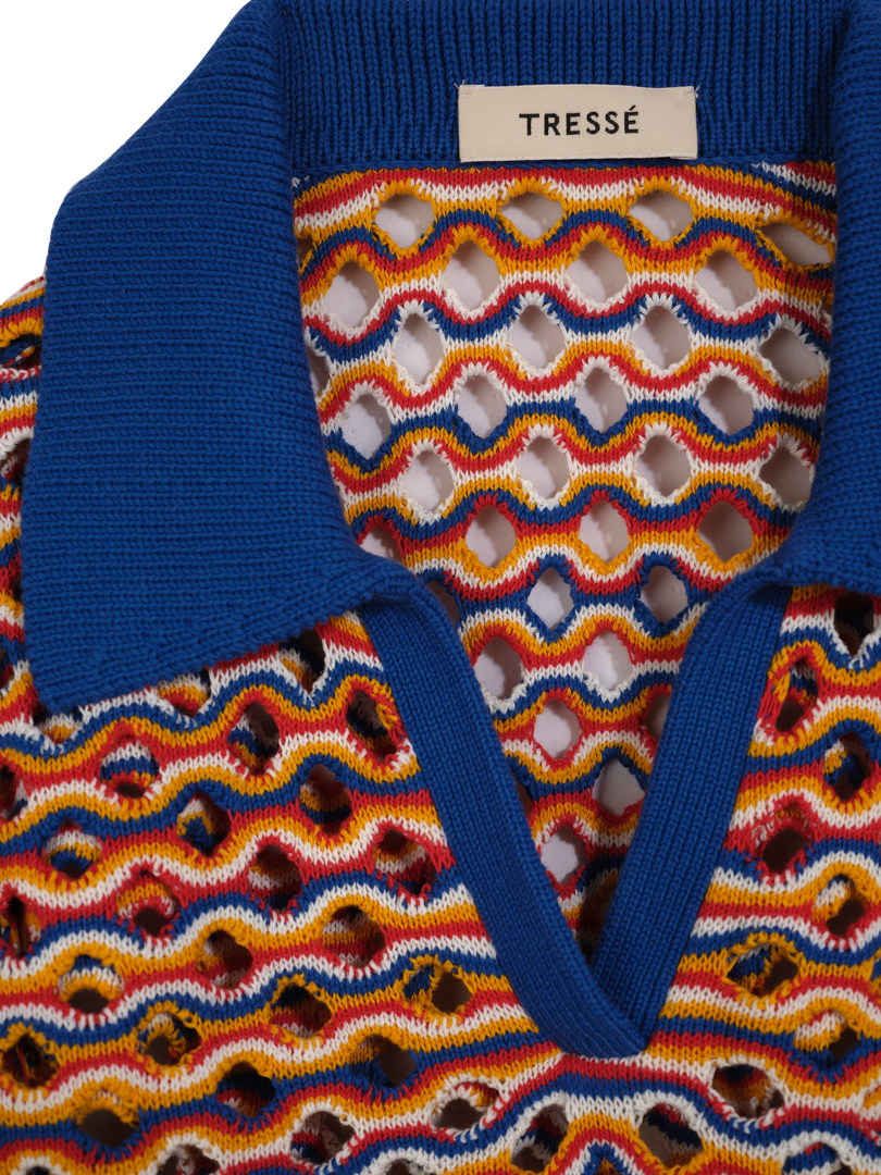 Pull en crochet multicolore