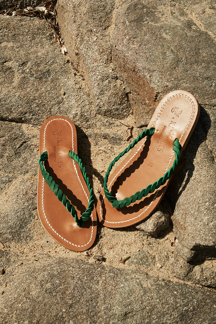 Braided leather flip-flops x KJacques