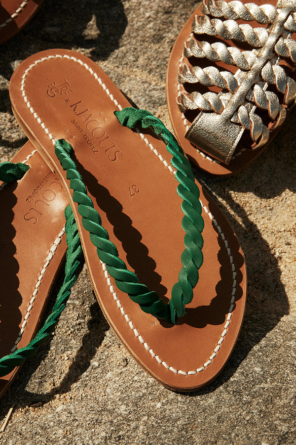 Braided leather flip-flops x KJacques