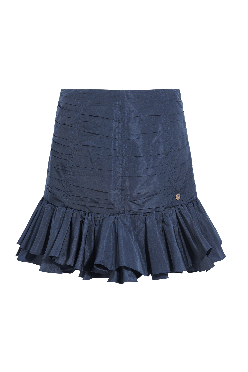 Short taffeta skirt with ruffles