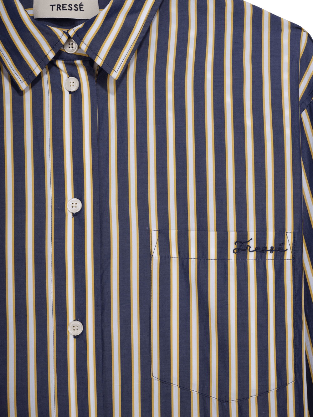 Loose-fitting striped poplin shirt