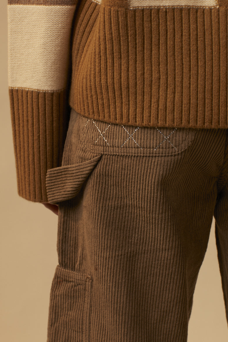 Corduroy and rhinestone cargo pants