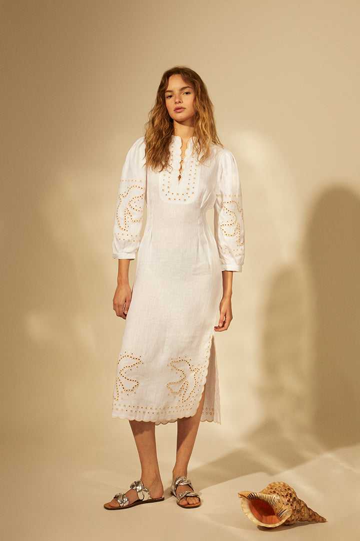 Long embroidered dress