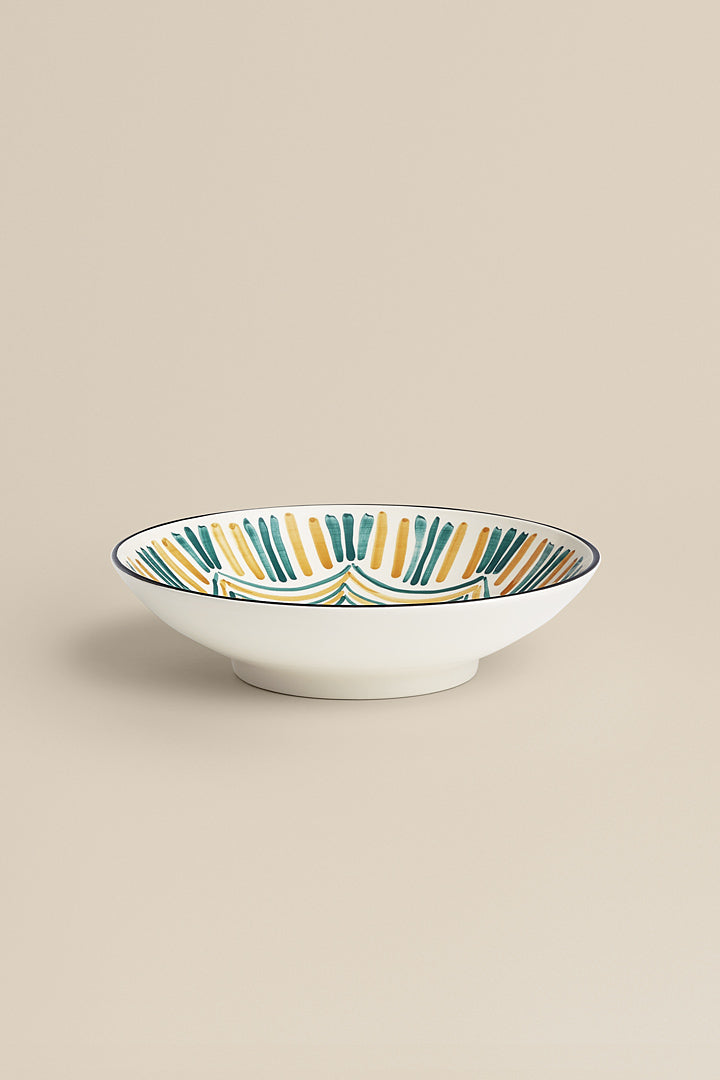 soup bowl with green and yellow hearts