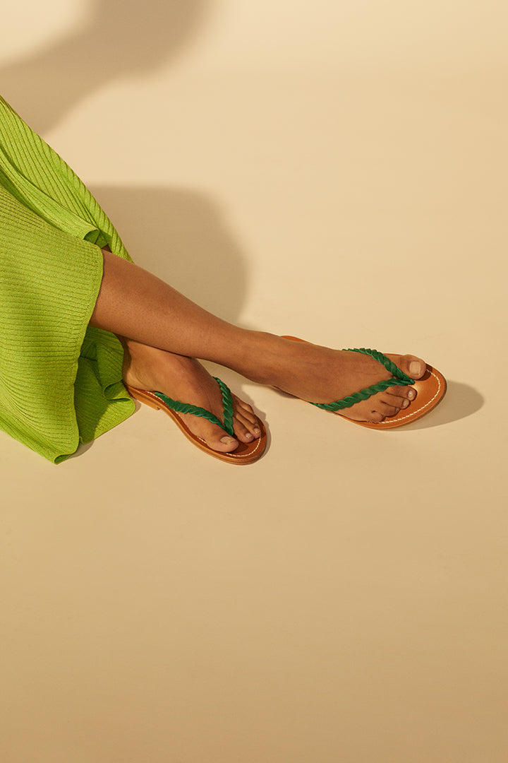 Braided leather flip-flops x KJacques