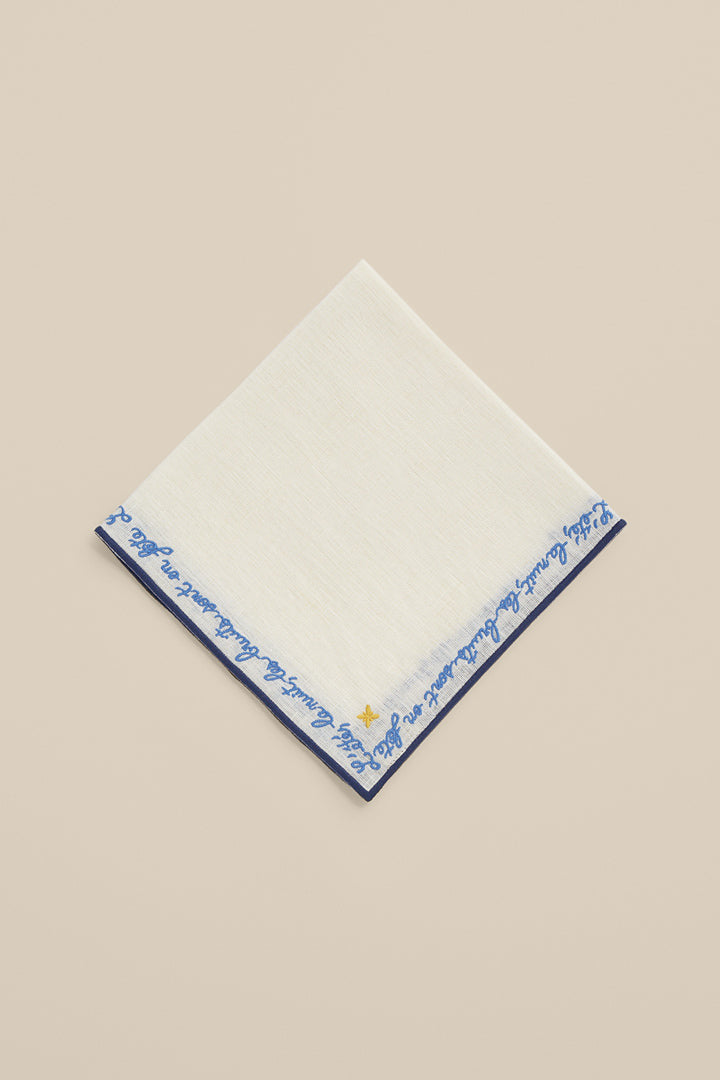 Blue linen napkin