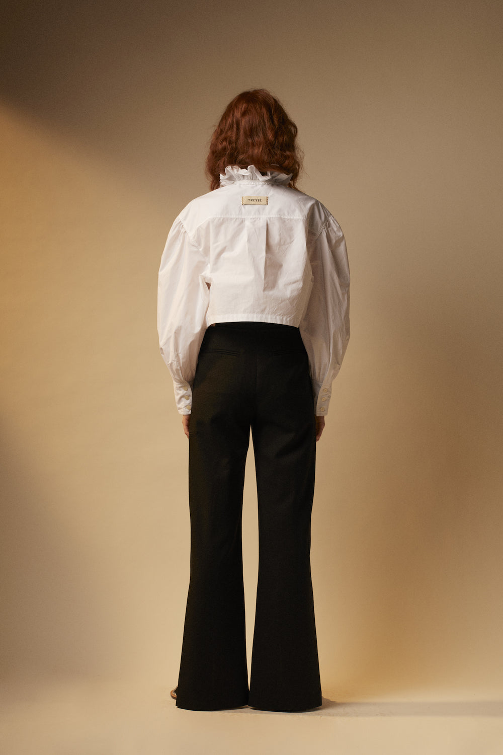 Wool suit pants with rhinestones