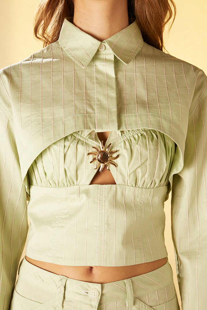 Short shirt with bustier