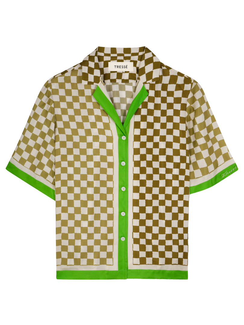 Checkered silk shirt