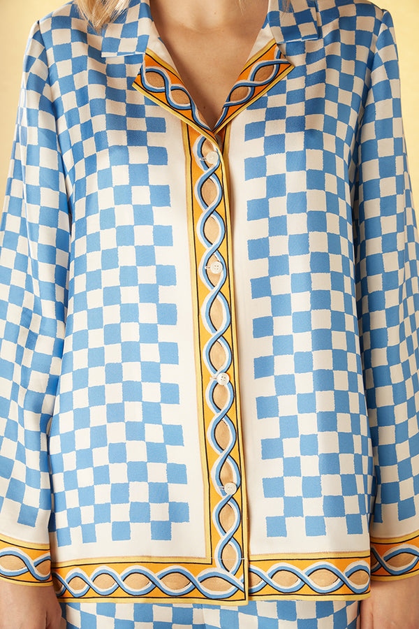 Patterned flowing shirt