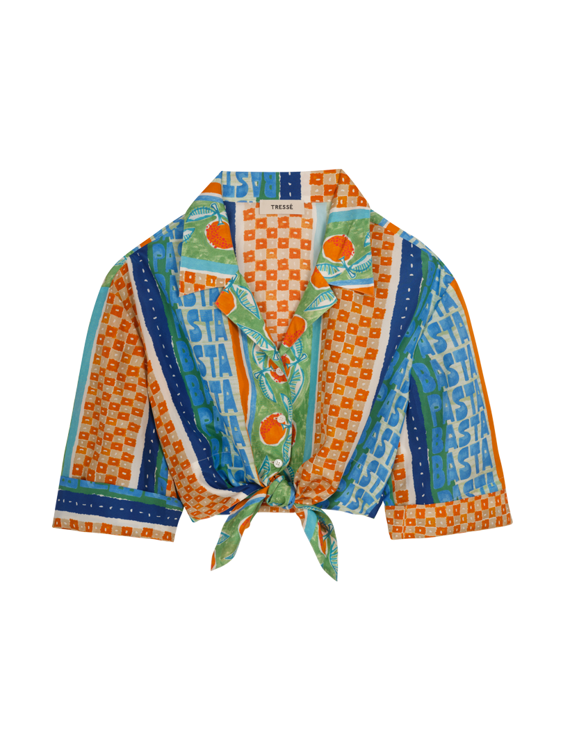 Patterned flowing shirt