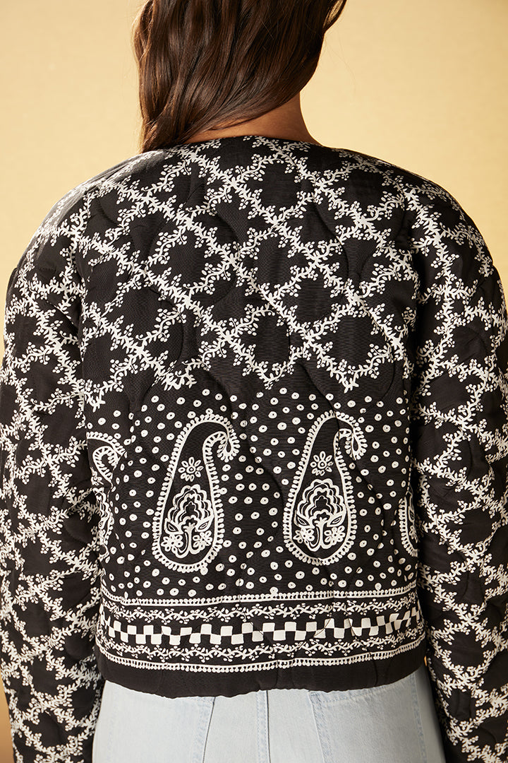 Printed quilted jacket