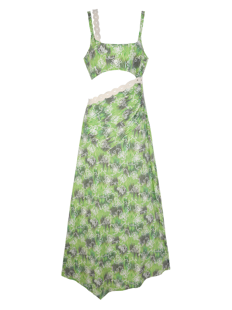 Bra-effect patterned maxi dress