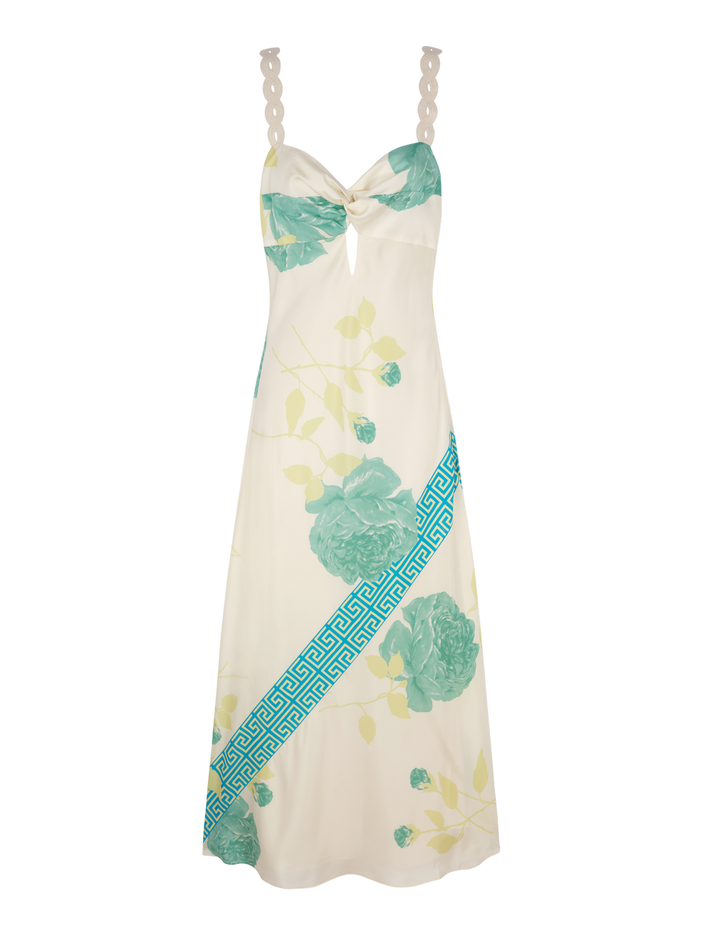 Patterned silk maxi dress