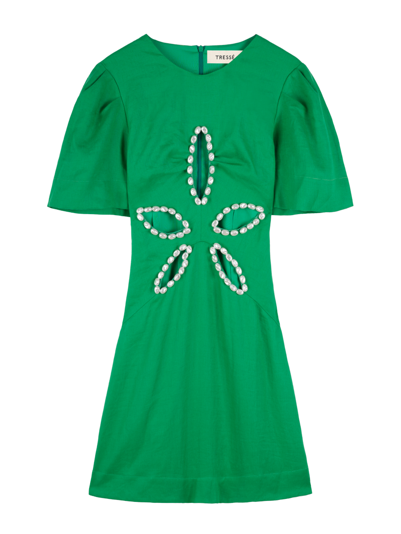 Dress with flower-shaped opening