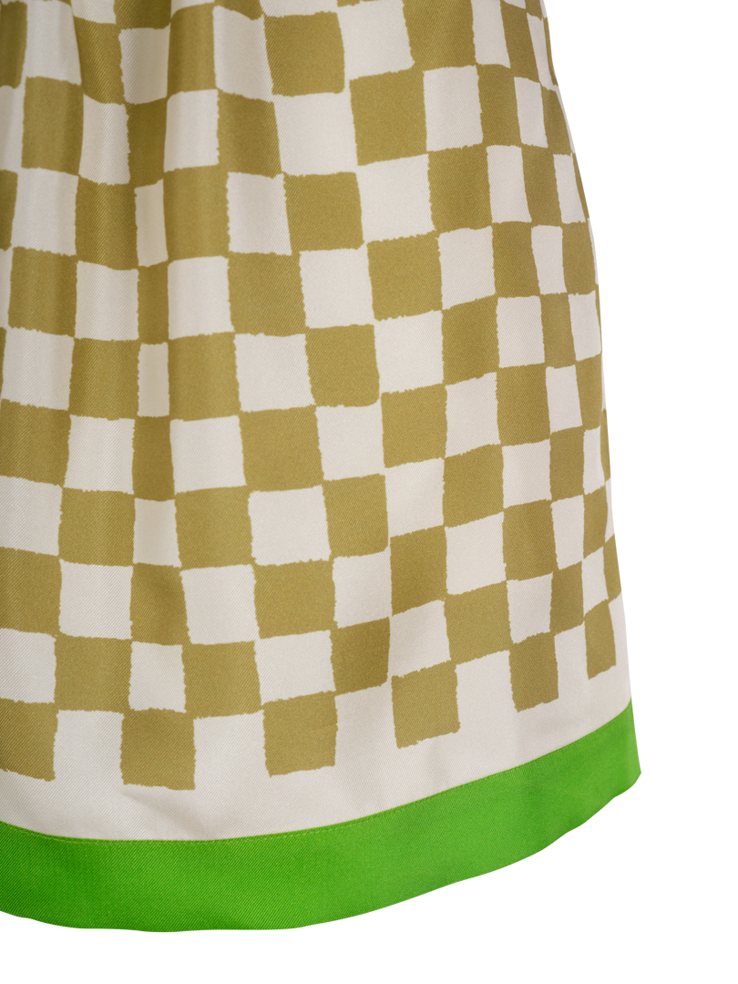 Checkered silk shorts