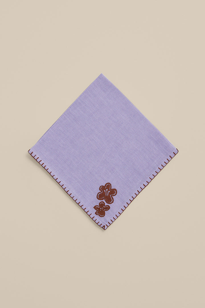 Embroidered linen napkin