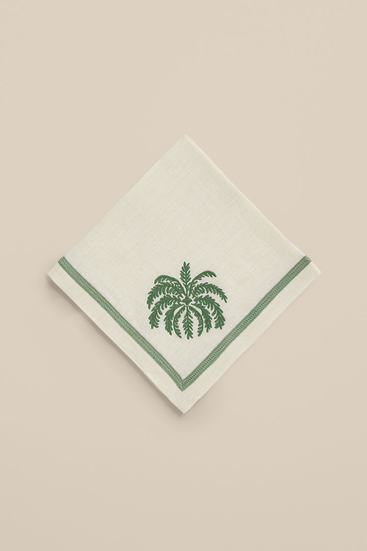 Palm embroidered napkin