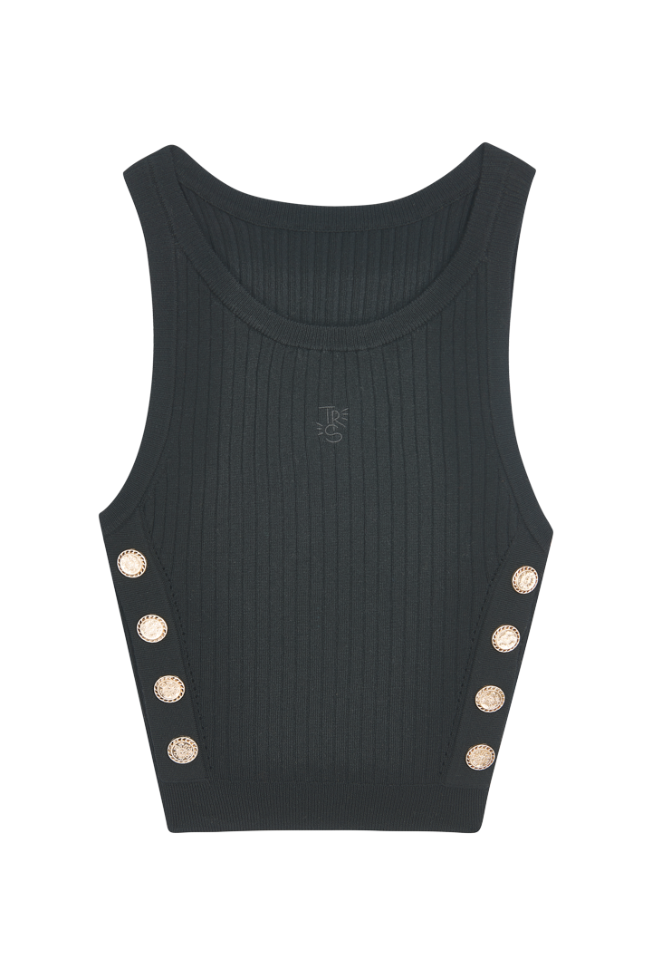 Tank top with gold buttons