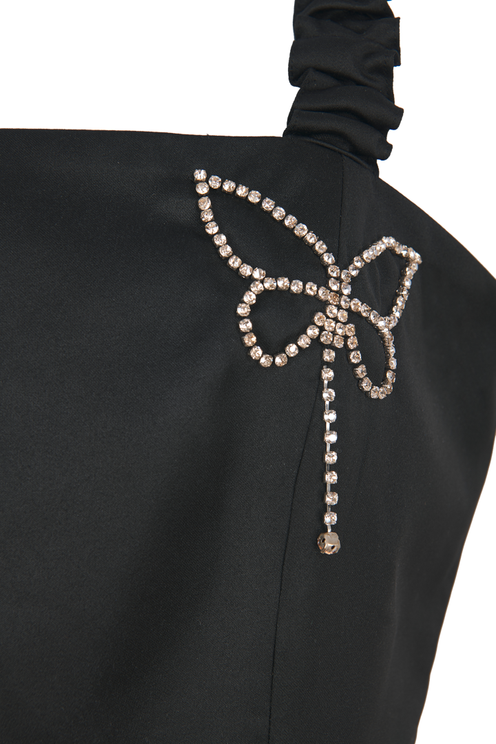 Short dress with rhinestone butterflies