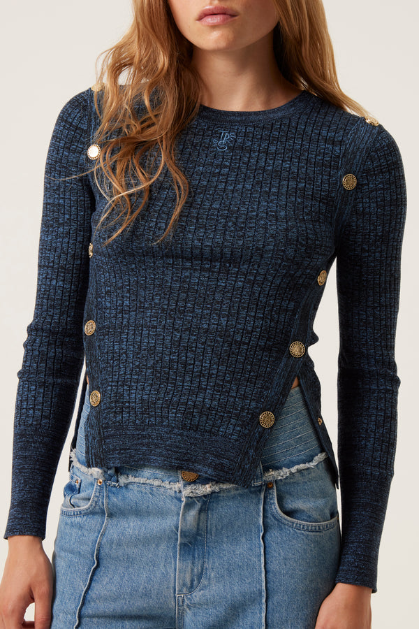 Pullover with press studs