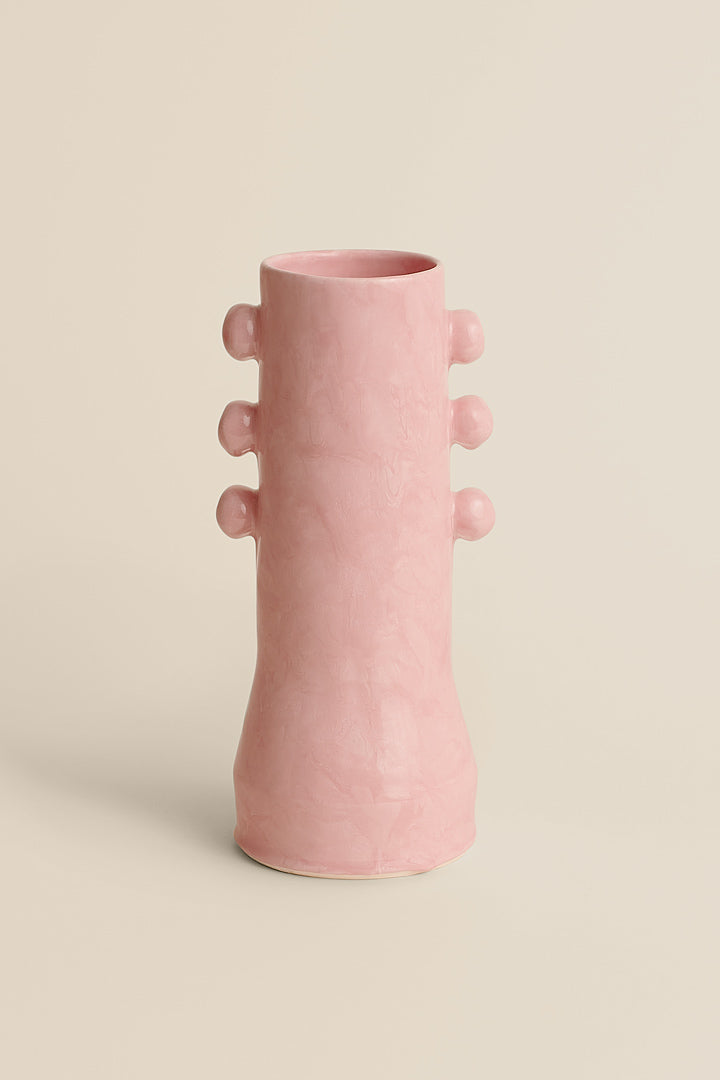 Pink earthenware vase