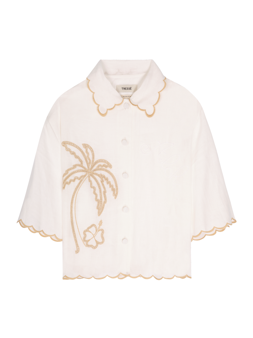 Embroidered linen shirt