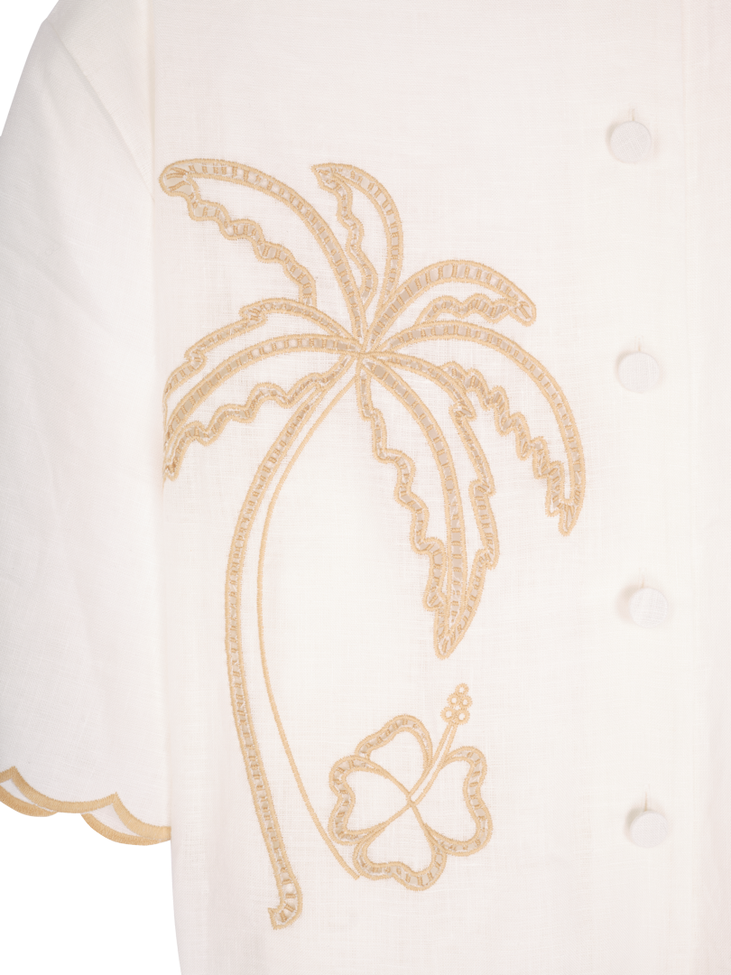 Embroidered linen shirt