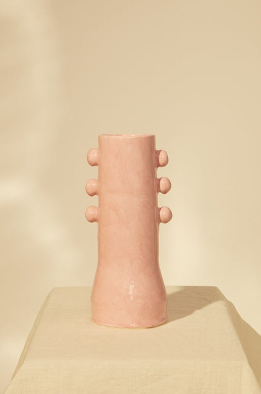 Pink earthenware vase